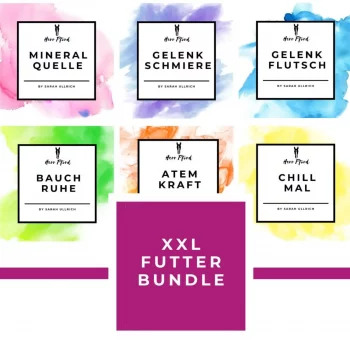 XXL-Futterbundle mit 6 Kräutermischungen fürs Pferd mit 6 Etiketten